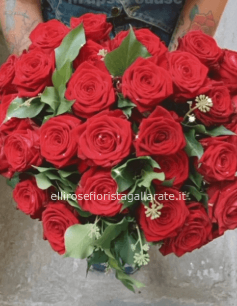 bouquet 25 rose rosse gambo lungo 70 cm