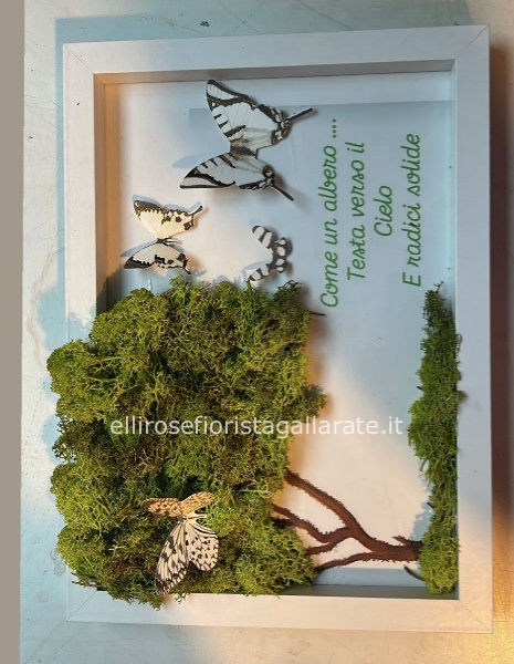 quadro muschio stabilizzato albero della vita personalizzabile 23 x32