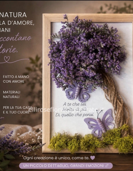 quadro con lbero stabilizzato lilla e frase personalizzabile